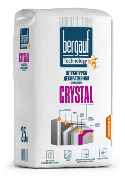 Штукатурка декоративная Bergauf Crystal 2.5 мм 25 кг